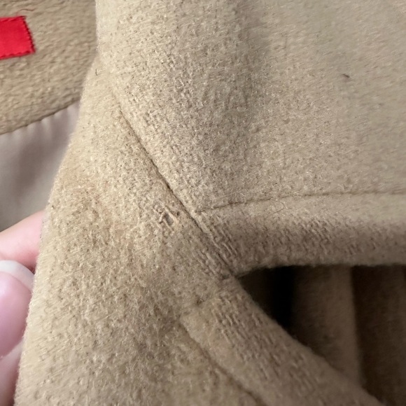 Anne Klein Camel Peacoat with Double Breasted Button Closure and Double Pockets - Picture 5 of 7